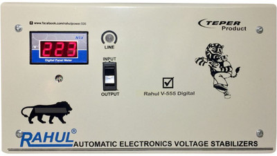 

Rahul V-555 c2 Digital 2 KVA/8 AMP 100-280 Volt 5 Step Deep Freege/Submersible Water Pump/2 Computer,Printer,Scanner,Photo Copier 100 Ltr to 360 Ltr Copper Automatic Digital Voltage Stabilizer(Gray)