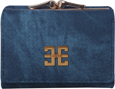 

Cidky Women Blue Artificial Leather Wallet(6 Card Slots), Dark blue
