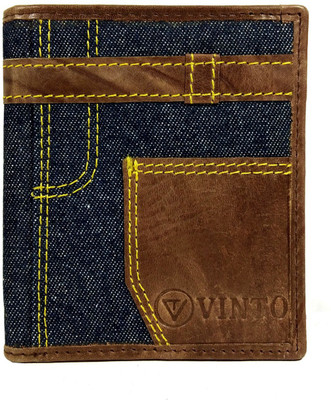

Vinto Men Black Genuine Leather Wallet(11 Card Slots), Brown