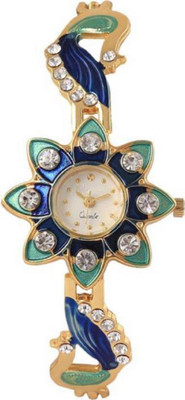 

Ismart Stylish Green-Blue Sunflovour Peacock Gold Belt Watch For Girls & Women Watch Watch - For Girls