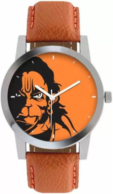 

PARALLEL TIMES Presenting the Lord Hanuman With Leather Brown Strap For Boys Watch - For Men