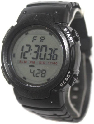 

FabSale Best New Designer Black PU Strap Stylish Attractive Round Grey Dial Latest Digital Wrist Watch - For Boys & Girls