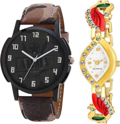 

Ismart Stylish Designer Couple Combo Pack 2 Leather & Metal Belt Watch For Men & Women ODPW03 Watch Watch - For Men & Women