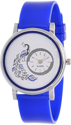 

FabSale Best New Designer Blue PU Strap Stylish Attractive Round White Dial Latest Analog Wrist Watch - For Women