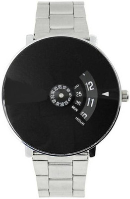 

FabSale Best New Designer Silver Metal Strap Stylish Attractive Round Black Dial Latest Analog Wrist Watch - For Boys