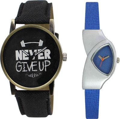 

Shocknshop LR27_208 Designer Analog Leather and Chain Strap Couple Watch - For Men & Women