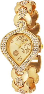 

FabSale Best New Designer Gold Metal Strap Stylish Attractive Oval Gold Dial Latest Analog Wrist Watch - For Girls