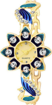 Ismart Best Stylish Green Sunflower Gold Dial Wedding Style Watch For Girls & Women Watch Watch - For Women