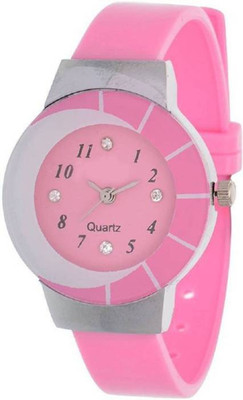 

FabSale Best New Designer Pink PU Strap Stylish Attractive Round Pink Dial Latest Analog Wrist Watch - For Girls