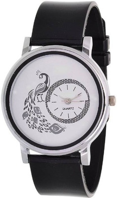 

FabSale Best New Designer Black PU Strap Stylish Attractive Round White Dial Latest Analog Wrist Watch - For Girls
