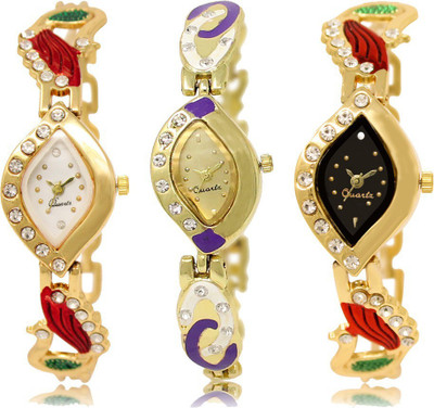 

FERRIZZO T- 01_02_03 Stylish Designer Unique Look Women And Ladies Combo Watch - For Girls