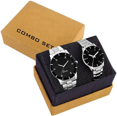 

Doxan Couple Black Dial & Silver Strap Watch Watch - For Couple