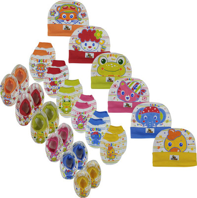 

Kidbee Baby Booties Mittens Cap Combo Set(Multicolor)