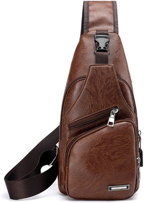 

Taslar Shoulder Stylish Bag with Charging Cable [need powerbank] 4 L Backpack(Brown)