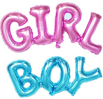 

AMFIN Printed Blue, Pink Foil Balloon Letter Balloon(Blue, Pink, Pack of 2)