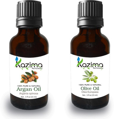 

KAZIMA Combo of Argan Oil and Olive Oil For Hair Growth, Skin care (Each 15ML )- 100% Pure Natural Oil(15 ml)