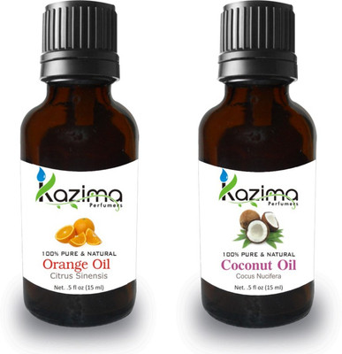 

KAZIMA Combo of Orange Oil and coconut Oil For Hair Growth, Skin care (Each 15ML )- 100% Pure Natural Oil(15 ml)