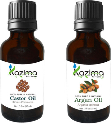 

KAZIMA Combo of Castor Carrier Oil and Argan Cold Pressed Oil ( Each 15ml ) Ideal for use in Z(15 ml)