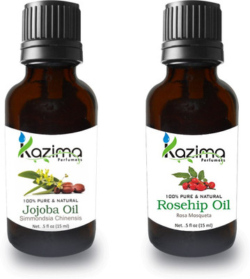 

KAZIMA Combo of Jojoba Oil and Rosehip Oil For Hair Growth, Skin care (Each 15ML )- 100% Pure Natural Oil(15 ml)
