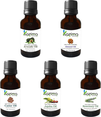 

KAZIMA Combo of Jojoba Oil, Almond Oil, Castor Oil, Avocado Oil, Rosemary Oil Each 15ml scars(15 ml)