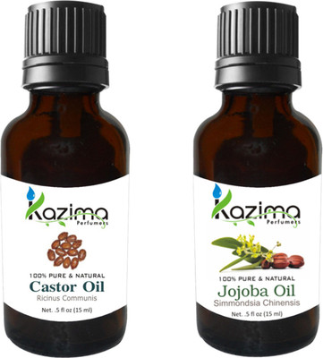 

KAZIMA Combo Set of Castor Oil (Arandi) and Jojoba Carrier Oil ( Each 15ml )(15 ml)
