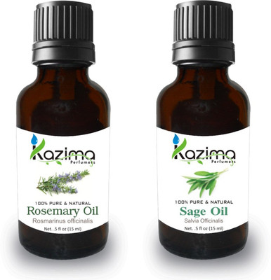 

KAZIMA Combo of Rosemary Oil and Sage Oil For Hair Growth, Skin care (Each 15ML )- 100% Pure Natural Oil(15 ml)