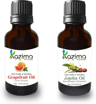 

KAZIMA Combo of Jojoba Oil and Grapefruit Oil For Hair Growth, Skin care (Each 15ML )- 100% Pure Natural Oil(15 ml)