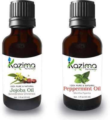 

KAZIMA Combo of Jojoba Oil and Peppermint Oil for Hair Growth, Skin care (Each 15ML )- 100% Pure Natural Oil(15 ml)