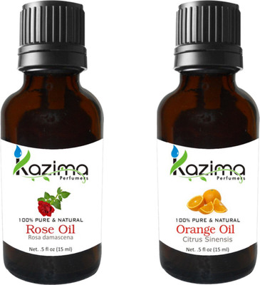 

KAZIMA Combo of Rose Oil & Orange Essential Oil ( Each 15ml )(15 ml)