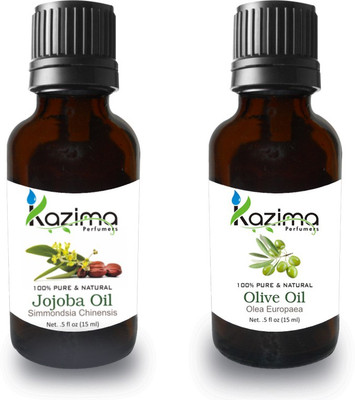 

KAZIMA Combo of Jojoba Oil and Olive Oil For Hair Growth, Skin care (Each 15ML )- 100% Pure Natural Oil(15 ml)