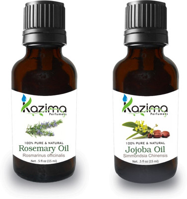 

KAZIMA Combo of Jojoba Oil and Rosemary Oil for Hair Growth, Skin care (Each 15ML )- 100% Pure Natural Oil(15 ml)