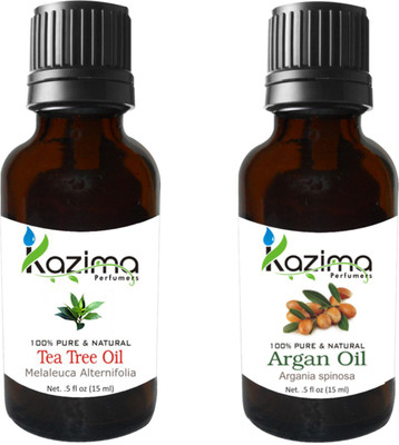

KAZIMA Combo of Argan Cold Pressed Carrier Oil and Tea Tree Essential Oil ( Each 15ml )(15 ml)