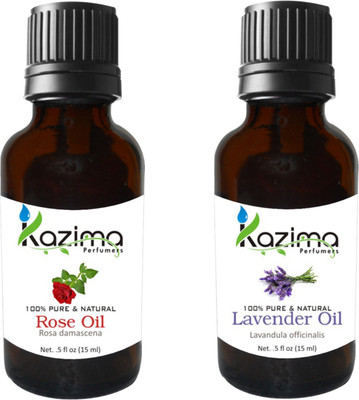 

KAZIMA Combo Set of lavender Essential Oil and Rose Essential Oil ( Each 15ml )(15 ml)