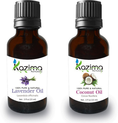 KAZIMA Combo of Lavender Oil and Coconut Oil For Hair Growth, Skin care (Each 15ML )- 100% Pure Natural Oil(15 ml)