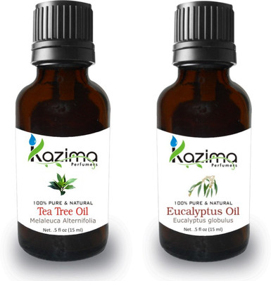 

KAZIMA Combo of Tea tree Oil and Eucalyptus Oil For Hair Growth, Skin care (Each 15ML )- 100% Pure Natural Oil(15 ml)