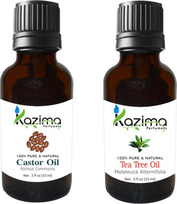 

KAZIMA Combo of Castor Carrier Oil & Tea Tree Essential Oil ( Each 15ml )(15 ml)
