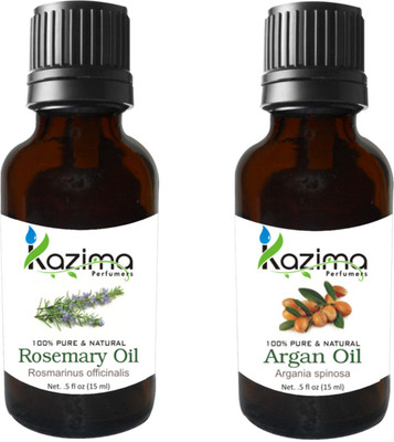 

KAZIMA Combo of Argan Cold Pressed Carrier Oil and Rosemary Essential Oil ( Each 15ml )(15 ml)