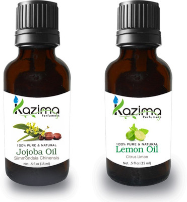 

KAZIMA Combo of Jojoba Oil and lemon Oil For Hair Growth, Skin care (Each 15ML )- 100% Pure Natural Oil(15 ml)