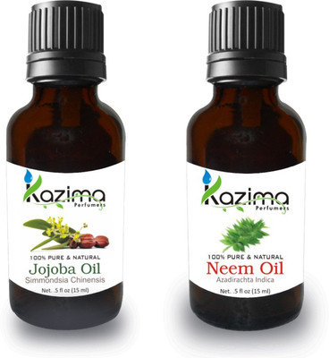 

KAZIMA Combo of Jojoba Oil and Neem Oil For Hair Growth, Skin care (Each 15ML )- 100% Pure Natural Oil(15 ml)