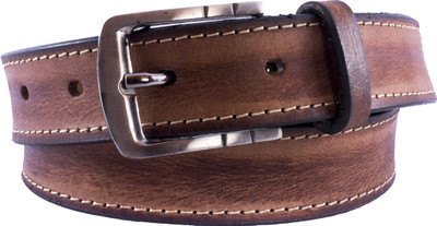 

U+N Men Casual Brown Genuine Leather Belt
