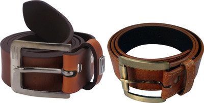 

FERRET Men Casual Tan Artificial Leather Belt