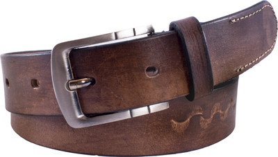 

U+N Men Casual Brown Genuine Leather Belt