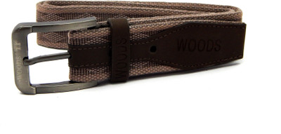 

WOODS Men & Women Casual Brown Canvas, Fabric Belt