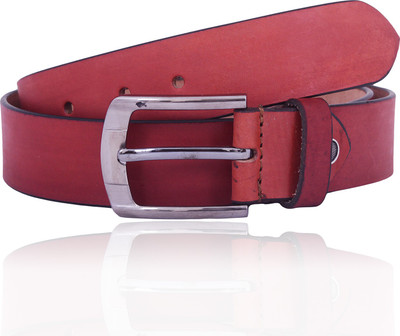 

Earnam Men Formal Red Genuine Leather Belt