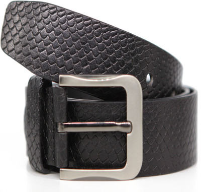

R A Z A Men Casual Black Genuine Leather Belt