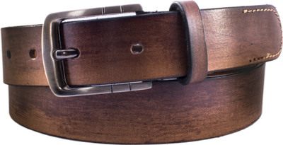 

U+N Men Casual Brown Genuine Leather Belt