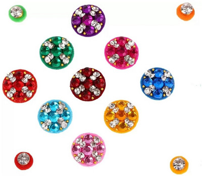 

beauty gold designer big & small bindi for beautiful lady & girl forehead, nails Multicolor Bindis(mugli marathi, bengali bindi, Bollywood style)
