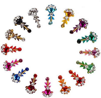 

beauty gold Traditional fancy medium bindi for beautiful lady & girl forehead, nails, tattooing Multicolor Bindis(mugli marathi, bengali bindi, Bollywood style)