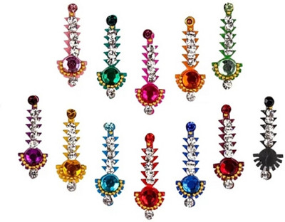 

beauty gold Traditional fancy bindi for beautiful lady & girl forehead, nails, tattooing Multicolor Bindis(mugli marathi, bengali bindi, Bollywood style)