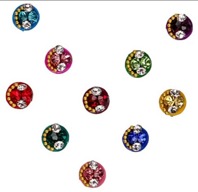 

beauty gold designer small bindi for beautiful lady & girl forehead, nails Multicolor Bindis(mugli marathi, bengali bindi, Bollywood style)